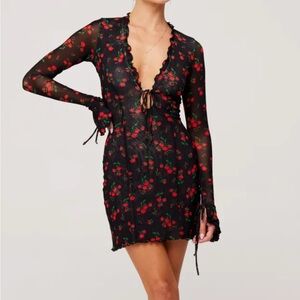 RESA Sloan Rosette Floral Mini Dress